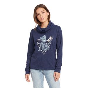 🛸 Marvel Groot Guardians of the Galaxy Cowl Neck Top M Geek Chic Casual Y2K